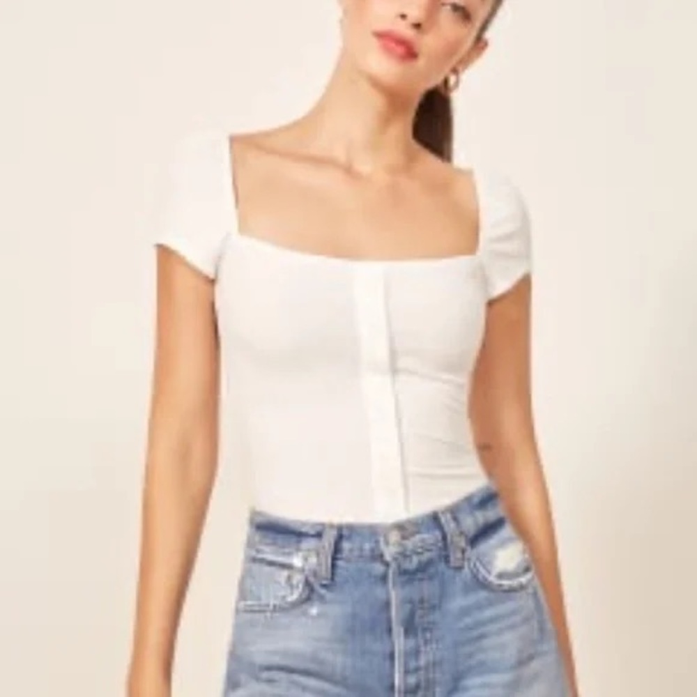 NWOT - Reformation white Lulu top, XS